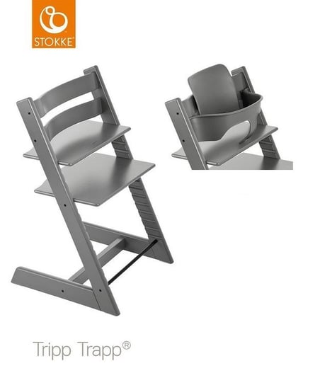 Krzesełko Stokke Tripp Trapp Storm Grey + Baby Set Stokke