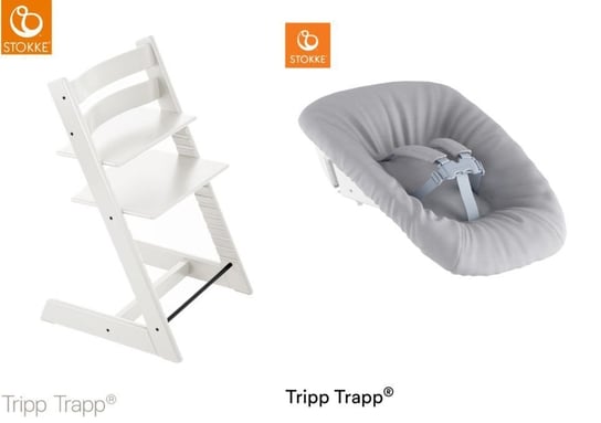 Krzesełko Stokke Tripp Trapp White + Newborn set GREY Stokke