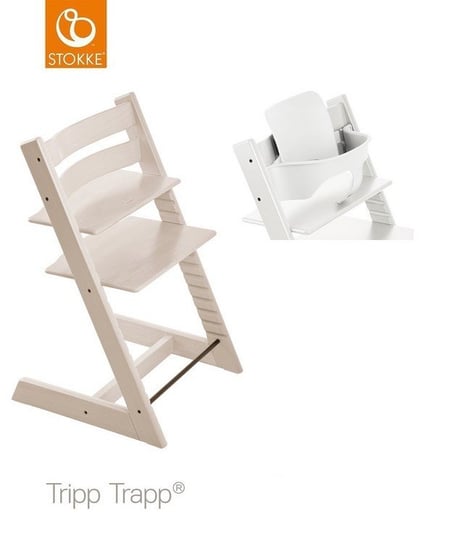 Krzesełko Stokke Tripp Trapp White Wash + Baby Set Stokke