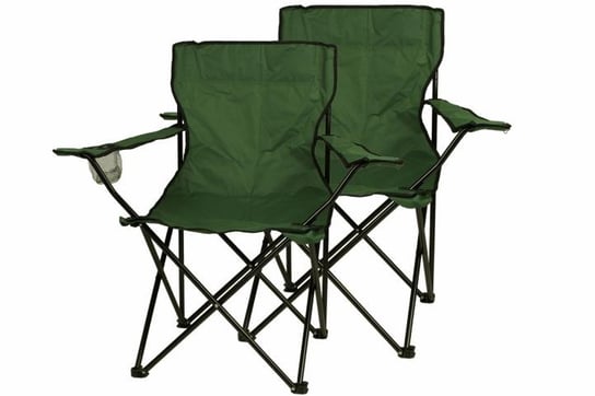 Krzesełko wędkarskie, zielone, 2 sztuki, 85x50x85 cm TwójPasaż
