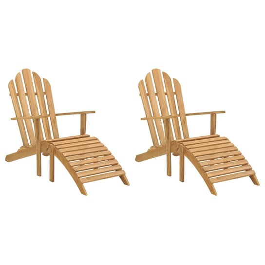 Krzesła Adirondack Z Podnóżkami, 2 Szt., Lite Drewno Tekowe vidaXL