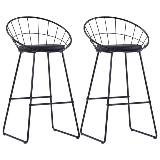 Krzesła barowe, 2 szt., czarne, stal malowana pros / AAALOE Inna marka