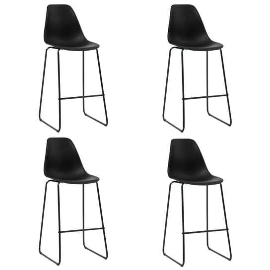 Krzesła barowe, 4 szt., czarne, plastik vidaXL