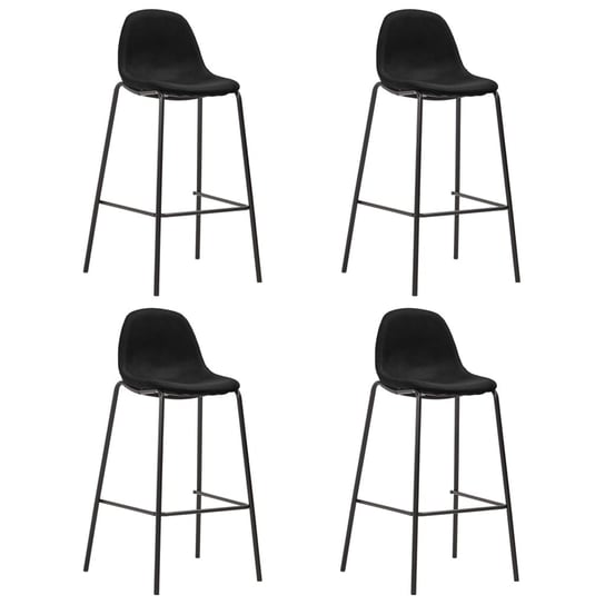 Krzesła barowe, 4 szt., czarne, tapicerowane tkaniną vidaXL