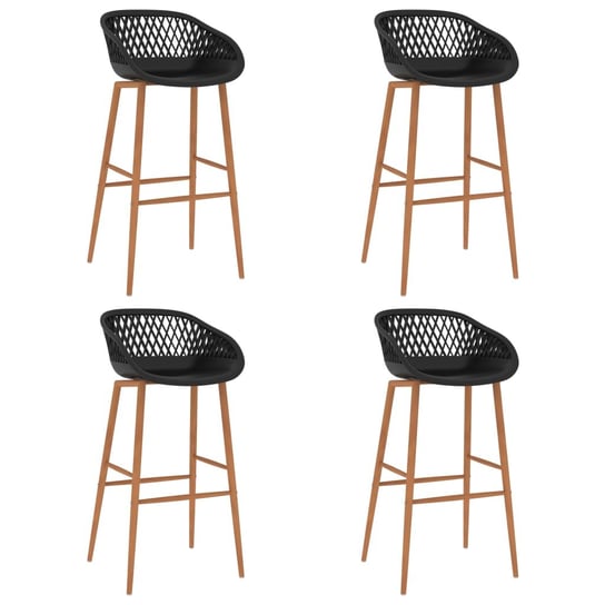Krzesła barowe VIDAXL, czarne, 48x47,5x95,5 cm, 4 szt. vidaXL