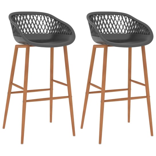 Krzesła barowe VIDAXL, szare, 48x47,5x95,5 cm, 2 szt. vidaXL