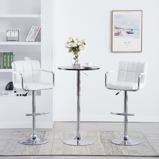 Krzesła barowe z podłokietnikami VIDAXL, białe, 2 szt. vidaXL