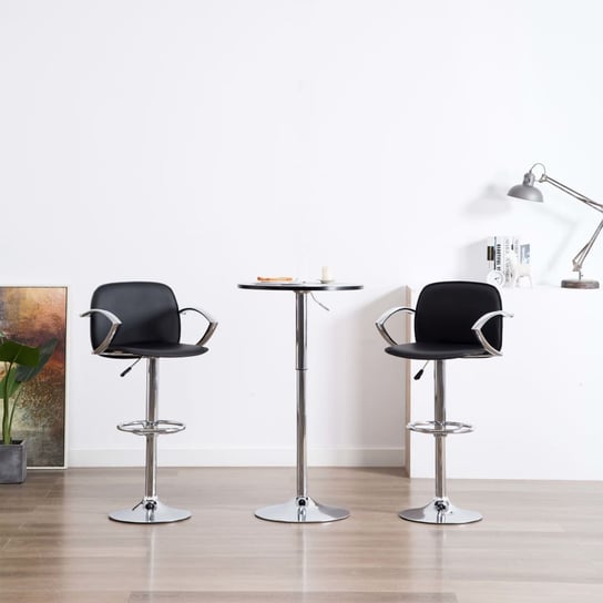 Krzesła barowe z podłokietnikami VIDAXL, czarne, 2 szt. vidaXL