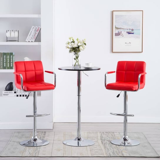 Krzesła barowe z podłokietnikami VIDAXL, czerwone, 2 szt. vidaXL