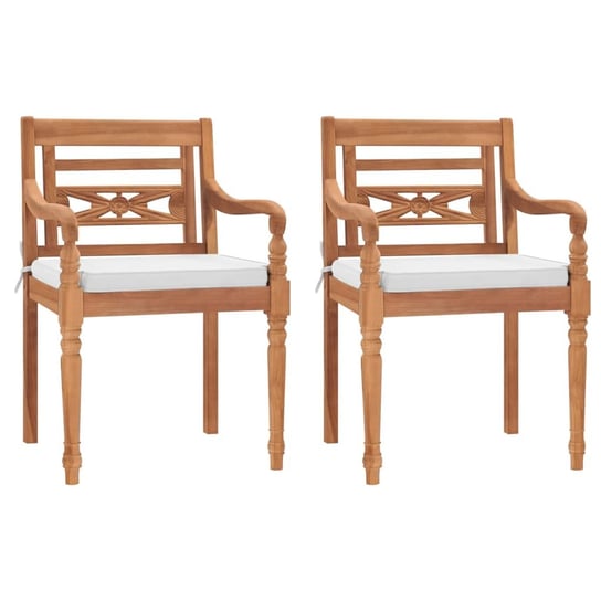 Krzesła Batavia z poduszkami VIDAXL, brązowe, 2 szt. vidaXL