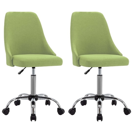 Krzesła biurowe na kółkach, 2 szt., zielone, tkanina vidaXL