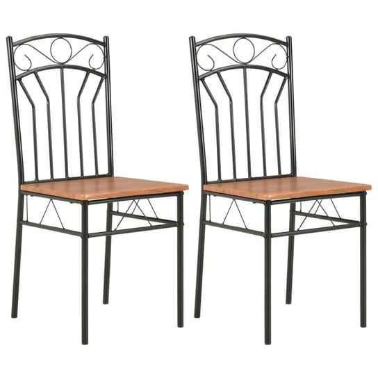 Krzesła do jadalni, 2 szt., brązowe, MDF vidaXL