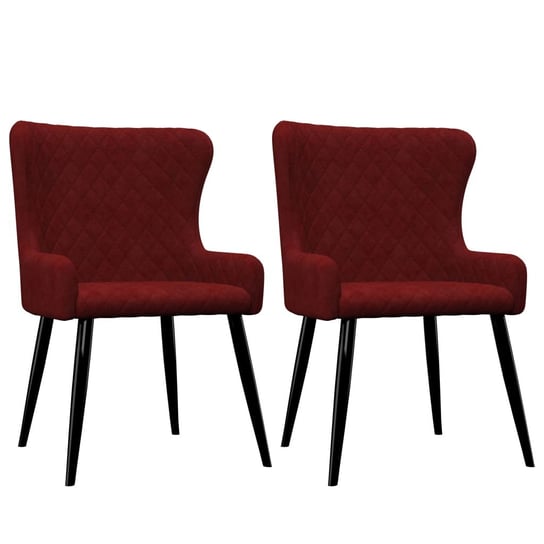 Krzesła do jadalni, 2 szt., czerwone, aksamit vidaXL