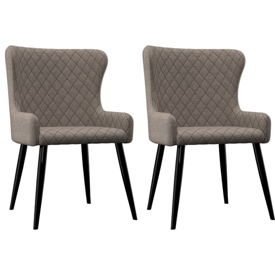 Krzesła do jadalni, 2 szt., kolor taupe, tapicerowane tkaniną vidaXL