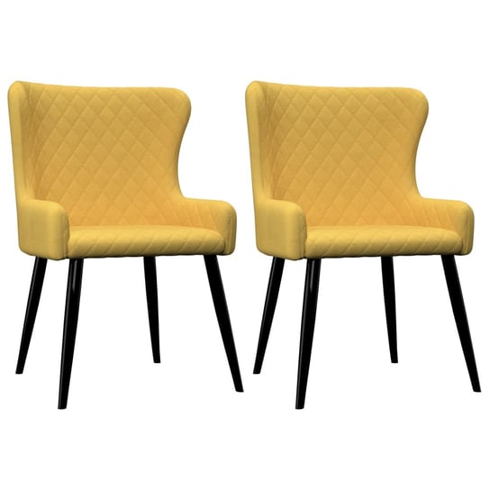 Krzesła do jadalni, 2 szt., żółte, tkanina vidaXL