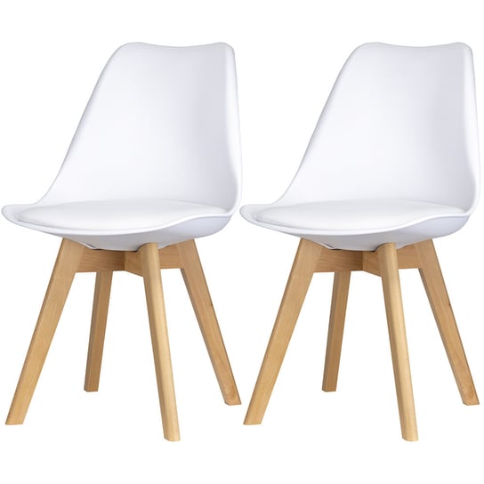 Krzesła do jadalni 2 sztuki nowoczesne ekoskóra białe Sara JANA