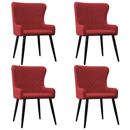Krzesła do jadalni, 4 szt., burgundowe, tapicerowane tkaniną vidaXL