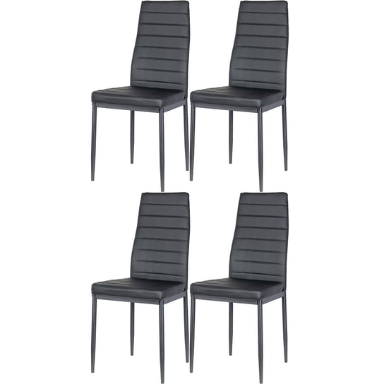 Krzesła do jadalni 4 sztuki nowoczesne ekoskóra czarne Zyta JANA
