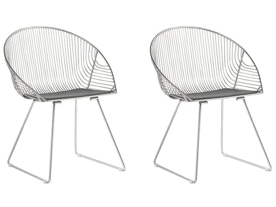Krzesła do jadalni BELIANI Aurora, srebrne, 84x54x56 cm, 2 szt. Beliani