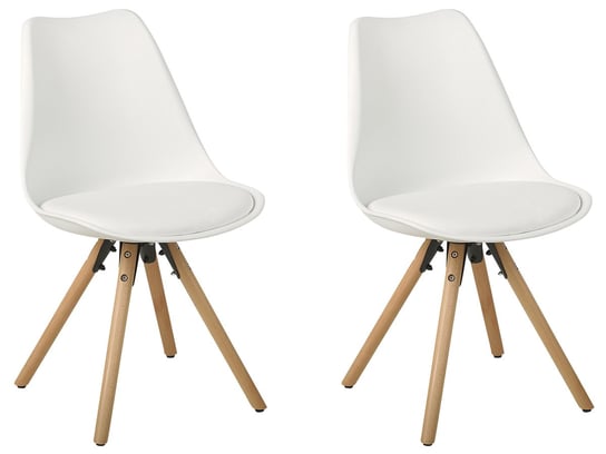 Krzesła do jadalni BELIANI Dakota, biało-jasnobrązowe, 84x44x43 cm, 2 szt. Beliani