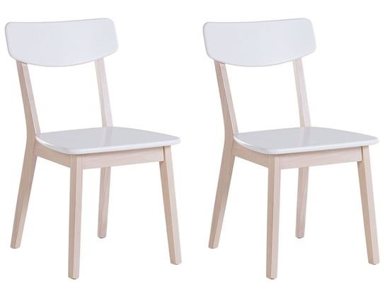 Krzesła do jadalni BELIANI Santos, biało-jasnobrązowe, 76x44x49 cm, 2 szt. Beliani