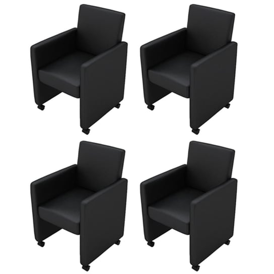 Krzesła do jadalni, czarne, 4 sztuki, 58,5x65x88 c / AAALOE Inna marka