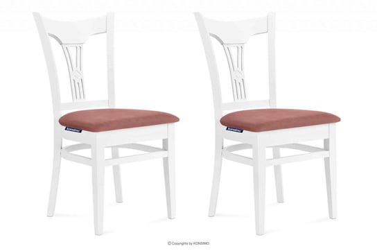 Krzesła do jadalni glamour różowe 2szt TILU Konsimo Konsimo