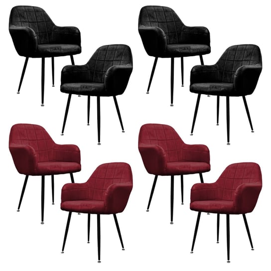 Krzesła do jadalni Krzesła do jadalni Krzesła do salonu Zestaw 8 krzeseł Bordeaux Black ECD Germany