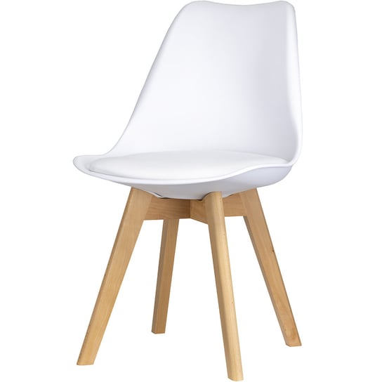 Krzesła do jadalni nowoczesne ekoskóra białe Sara JANA