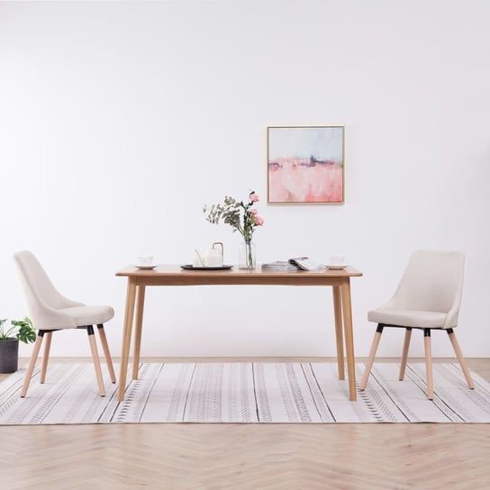 Krzesła do jadalni tapicerowane vidaXL, kremowe, 43x43x83 cm, 2 szt. vidaXL