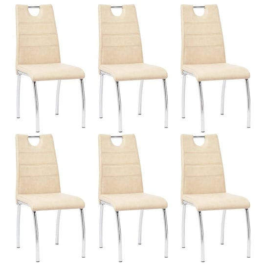 Krzesła do jadalni VIDA XL, kremowe, 45x60x94 cm, 6 szt. vidaXL