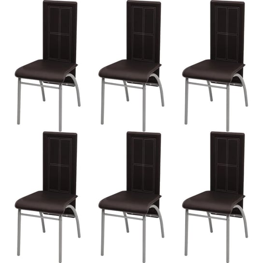 Krzesła do jadalni vidaXL, brązowe, 44 x 54 x 95 cm, 6 szt. vidaXL