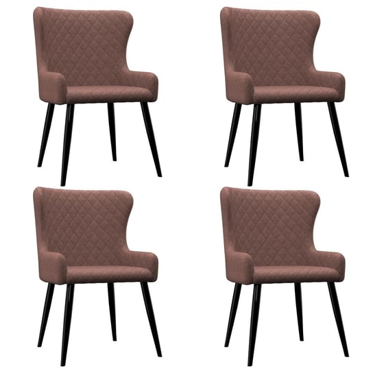 Krzesła do jadalni VidaXL, brązowe, tapicerowane tkaniną, 4 sztuk vidaXL