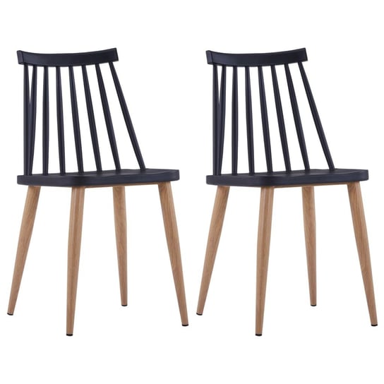 Krzesła do jadalni vidaXL, czarne 2 szt., 42x45,5x78 cm vidaXL