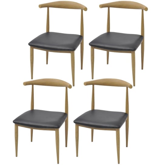 Krzesła do jadalni vidaXL, czarne, 4 szt., 50x52x78 cm vidaXL