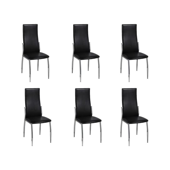 Krzesła do jadalni vidaXL, czarne, 54×43×100 cm, 6 szt. vidaXL