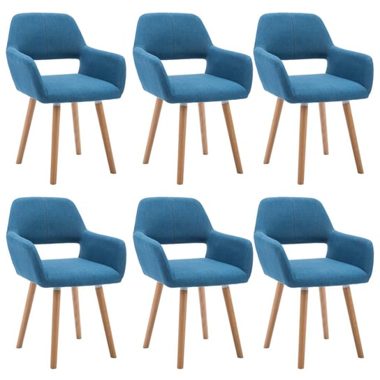 Krzesła do jadalni vidaXL, ekoskóra, niebieskie, 57x54x81 cm, 6 szt. vidaXL