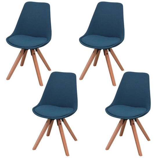 Krzesła do jadalni vidaXL, niebieskie, 4 szt., 49x55,5x83 cm vidaXL