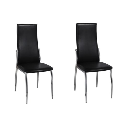 Krzesła do jadalni vidaXL, skórzane, czarny, 54×43×100 cm, 2 szt. vidaXL