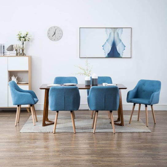 Krzesła do jadalni vidaXL, tkanina, niebieskie, 55x55x84 cm vidaXL