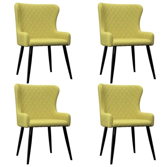 Krzesła do jadalni VidaXL, zielone, tapicerowane tkaniną, 4 sztuk vidaXL