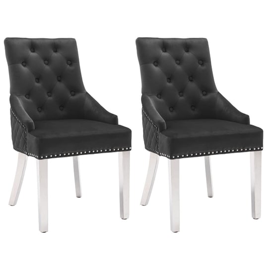 Krzesła do jadalni z aksamitu - czarne, 52x62x94cm Inna marka