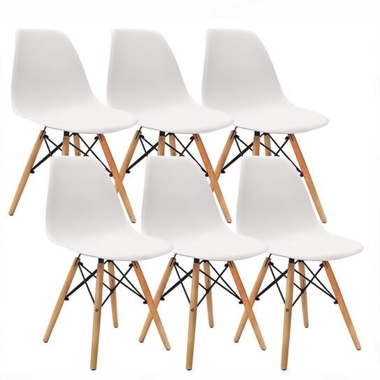 Krzesła DSW Milano białe 6 szt BMDesign