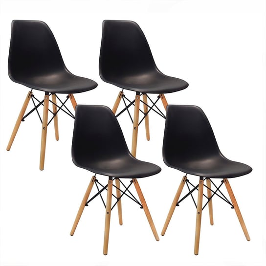 Krzesła DSW Milano czarne 4 szt BMDesign
