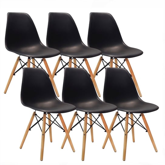Krzesła DSW Milano czarne 6 szt. BMDesign