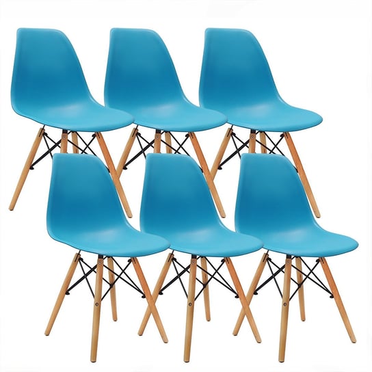 Krzesła DSW Milano niebieskie ciemne 6 szt. BMDesign