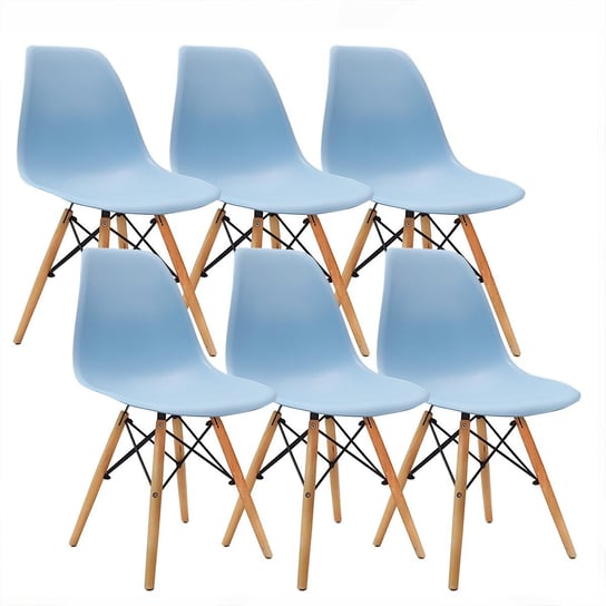 Krzesła DSW Milano niebieskie jasne 6 szt. BMDesign