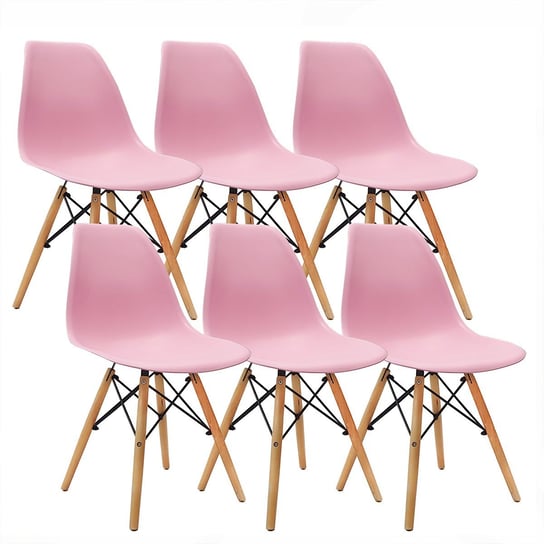 Krzesła DSW Milano różowe 6 szt. BMDesign