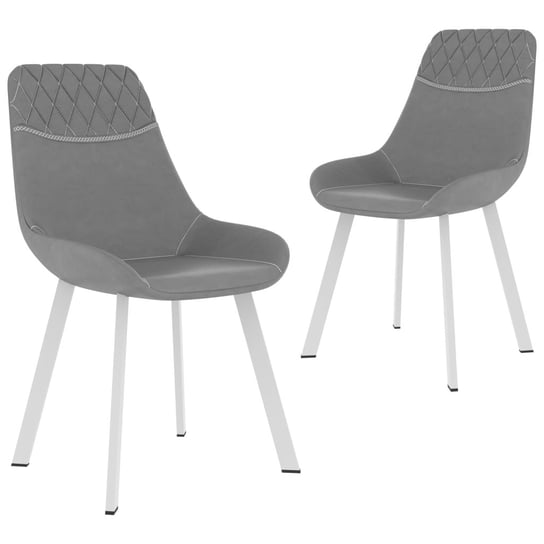 Krzesła jadalniane, 2 szt., jasnoszare, sztuczna skóra vidaXL