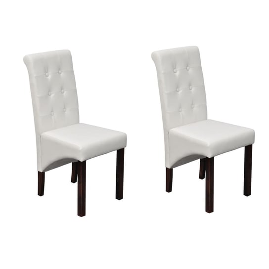 Krzesła jadalniane - białe, 43x52x95 cm, skóra syn / AAALOE Inna marka